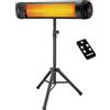 Monzana® Stufa Elettrica a Infrarossi MZH2500 2500W Treppiede 110-175cm Telecomando Timer 24h Riscaldamento Esterno
