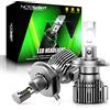 NOVSIGHT H4 LED Auto Lampadina 360 Illuminazione Regolabile per Auto HB2 Faro 100W 20000LM 6500K Bianco, Alogeno Xenon Auto Sostituzione Lampadina