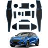 CDEFG Compatibile con Ford Puma MK2 2020-2023 2024, Tappetino Antiscivolo Antipolvere Antigraffio Tappetini in Gomma Portabicchieri per Interni Auto Puma MK2 Accessori (Blu)