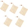 ZXCHOME 5 PCS Sacchetti per Sapone Sisal, Ecosostenibili Naturale Sacchetto per Residui di Sapone, Shampoo, Saponette e Bagnoschiuma Solidi - Borsa Sapone Esfoliante