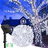 Dalugo Catena di luci solari per esterni 12m 120 LED luce bianca fredda 8 modalità giardino cortile terrazza matrimonio