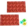 LEEQ Mini stampi in Silicone per Dolci - Stampi Cioccolatini a 15 cavità Spirale, Stampi in Silicone per Ciambelle, Cioccolato, Cioccolato Biscotti, Bigné, Gelatina, Muffin(2 PCS)