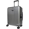 Generico Valigia Trolley Cabina, Bagaglio a mano 55x40x20 cm, Rigido in ABS+PC, 4 Ruote Doppie Silenziose girevoli, con carrello in Alluminio e Lucchetto incassato. (Argento)