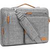 MOSISO 13 Pollici Borsa Tracolla Laptop, 13 Pollici Custodia Computer Compatibile con MacBook Air M4 M3 M2 M1 2025-2018/Pro M2 M1,Lato Open Borse Messenger&4 Cerniera Tasche&Handle, Grigio