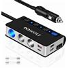 OOWOLF Caricatore Auto 7 in 1 con Display LED - 180W QC3.0 12V/24V, 4 Porte USB & 3 Prese Accendisigari, Type-C - Sdoppiatore per GPS, Dash Cam, Cellulare, Tablet