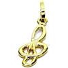 PEGASO GIOIELLI Ciondolo in Oro Giallo 18kt (750) Pendente Nota Musicale Chiave di Sol Donna Uomo Bambini