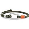 Aloha® Bracciale Moschettone Montagna Scalata Arrampicata Idea regalo Uomo Donna Regolabile Acciaio Silver (Verde e Arancione)