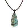 COAI Collana da Uomo e da Donna in Vera Pelle Italiana con Pendente in Pietre Naturali, Collana Turchese Africano Regalo per Lui Regalo per Lei