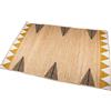 DRW Tappeto in iuta con triangoli in naturale, nero e giallo 170x120x1 cm