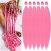 YDDM Capelli Per Treccine Africane Rosa Extension Treccine Texture Yaki Easy Install per Principianti 32 Pollici 6 Pezzi Capelli Leggeri e Naturali per Box Braids, Twist e Crochet
