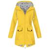 TDEOK Giacca impermeabile da donna con cappuccio - Giacca softshell da donna, impermeabile, traspirante, lunga, funzionale 3 in 1, taglia grande, per autunno e inverno, parka antipioggia, giallo., L