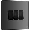 British General BG Electrical Evolve Interruttore Luce Tripla, 20 A, 2 Vie, Nero Cromato