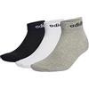 adidas IC1306 T LIN ANKLE 3P Calzini medium grey heather/white/black L