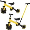 XUANYU 4 in 1 Triciclo Evolutivo Bambino, Bicicletta con Pedali Rimovibili per Bambini 1-7 Anni, Mini Bici/Girello con Maniglione Parentale, Bicicletta Evolutivo per Ragazze e Ragazzi (Nero-giallo)