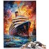 AITEXI Puzzle La psichedelia colorata di Titanic Puzzle per adulti, 300 pezzi, puzzle in legno, giocattolo educativo per alleviare lo stress (26 x 38 cm)