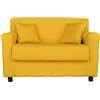 LIBEROSHOPPING.eu - LA TUA CASA IN UN CL Divano sfoderabile 2 posti in tessuto imbottito con braccioli larghezza 124 cm (Giallo)