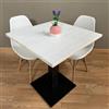 Generico Tavolo bar quadrato in legno con piede centrale | tavolo Bistrot | colori assortiti - 60/70/80cm (COCCO-VANIGLIA, 70x70cm)
