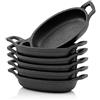 BBQ-TORO Set di padelline (pacco da 6) | 20 x 9,5 cm - ovale | Padelline in ghisa
