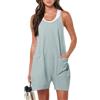 Haibang Salopette Donna Estiva Scollo a V Tute Corte Donna Senza Maniche Allentata Casual Jumpsuit con Tasche Morbida Monopezzi e Tutine Elegante Overall Rompers Pantaloncini Spiaggia Vacanza Outfit