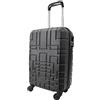 R.Leone Valigia Trolley Bagaglio a mano Rigido Ultraleggero in ABS 4 Ruote Autonome (Nero, 611 Valigia 51x33x19)