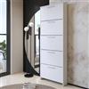 Dmora - Scarpiera Caspio, Mobile portascarpe, Armadio da ingresso multiuso, Mobiletto per calzature, 69x17h187 cm, Bianco