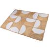 DRW Tappeto in iuta con semicircoli in naturale e bianco 300x200x1 cm
