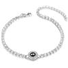 Presentimental Bracciale Personalizzato Donna con Proiezione di Foto Regalo per la Festa Della Mamma Compleanno Natale (Round-Argento)