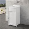 Inbagno Mobile lavatoio lavanderia salvaspazio 40x38, ideale per esterno e interno, resina PVC bianco in kit di montaggio, INCLUDE kit di scarico (40x38)