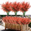 BINYI Mazzo Fiori Finti Artificiali per Cimitero Fiori di Plastica per Cimitero 10 Pz Decorazioni Piante Finte da Interno Esterno Fiori Finti Realistici per Giardino Patio Lavanda Artificiale (Rosso)