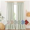 PONY DANCE Tende Lino per Interni Tende Moderne per Soggiorno 200g/m² Linen Curtains Semitrasparenti con Fettuccia per Salotto 2 Pezzi L 140 x A 245 CM, Verde Salvia