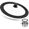 talifoca Coperchio Universale, Coperchi Universale Vetro Temperato per Pentole con Bordo in Silicone Resistente al Calore, Adatto per Pentole di Diametro 28/30/32 cm