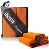 Linlook Asciugamani Microfibra - Palestra Morbido, Leggero, ad Asciugatura Rapida, Asciugamano da Viaggio Compatto, Telo Mare (Arancione, Set (160x80 + 80x40cm))