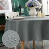 Yeahshion Tovaglia Rotonda Antimacchia Grigio Φ150cm, Tovaglia Jacquard Impermeabile con Motivo Geometrico per Tavolo, Sala da Pranzo, Ristorante