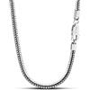 Dankadi Collana a Forma di Serpente 3MM 4MM di Larghezza in Argento Sterling 925, 16-30 Catena Serpentina Maglia Rotonda Oro 41-76CM Regalo Gioielli Festa Compleanno per Uomo Donna, 20, Argento