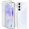 Yutwo Cover per Samsung A55 5G Antiurto Custodia per Galaxy A55 5G 360 Gradi con Protezione dello Schermo Integrata Rugged Trasparente Full Body Protettivo Case Trasparente TPU Cover per Samsung A55, Clear