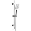Görbach Colonna Doccia in Acciaio Inox con Doccetta a 3 Getti, Barra Doccia 70cm Asta Doccia Saliscendi con Soffione, Supporto per Soffione Doccia e Tubo per Bagno, Rettangolare, Cromato