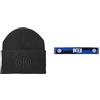 Inter, Cappello Unisex-Adulto, Nero, S-XL & Sciarpa Nuovo Logo Jaquard, Diverse Colorazioni, Stadio Unisex-Adulto, Scacchi Nero/Blu, Taglia Unica