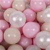 KiddyMoon 50 Palline/7Cm Palline Morbide Colorate Per Piscina Bambini Fatto In EU, Beige Pastello/Rosa Chiaro/Perla