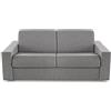 SEADA, Divano Letto 3 posti Matrimoniale Materasso 140x190 Spessore 12 cm Grigio - Tessuto Antimacchia Idrorepellente - Braccioli 18