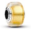 PANDORA Ciondolo Moments in argento Sterling con vetro di Murano trasparente e lamina d'oro k
