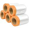 DODUOS 5 Rotoli Telo Protettivo per Pittura Teli Copritutto per Imbianchino, 55cm*20M Pellicola di Mascheratura per la Pittura, Trasparente Pellicola Antipolvere
