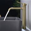 Detbom Rubinetto per Lavabo Alto Girevole a 360°, DETBOM Miscelatore Monocomando Acqua Calda e Fredda, Miscelatori per Bagno da Appoggio in Acciaio Inossidabile 304, Aeratore Rimovibile, Oro Spazzolato