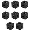 EMSea 8 Pezzi Cubi Con Staffa Angolare Nera Da Connettori Angolari A Cubo A Tre Vie Adatti Per Tutti I Profilati In Alluminio Con Scanalatura A V Della Serie 2020 Profilo 20x20x20mm