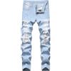 Generico Jeans Uomo Tuta Cropped Pantaloncini Taglie Forti Bottoni Corti Leopardati Drip Bootcut