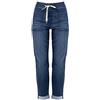 Generic Harems, pantaloni da donna, jeans da donna, a vita alta, classici jeans da donna con tasche e coulisse, pantaloni estivi da donna, in denim, per il tempo libero, Blu, 3XL