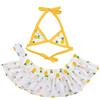 Rianpesn Bikini per cani di piccola taglia - Completo da bikini per cani con stampa di ananas Vestito da bagno per animali domestici con prendisole, Costume da bagno per animali domestici
