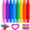 CONNECTION Giocattoli Sensoriali Mini Pop Tubes,Mini Tubi Pop Giocattolo per Bambini 24 Giocattolo educativo e sensoriale Elastico Tubi Allungabili Gioco per Bambini per alleviare Lo Stress e l'ansia