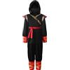 ReliBeauty Ninja Costume bambino Set 2 in 1 di Costumi di Carnevale Halloween Cosplay,10-11 anni
