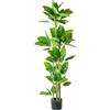 DRW Pianta artificiale Rampicante in PU 7 forcine in verde 20x20x160 cm