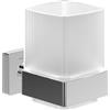 Villeroy & Boch Elements Striking - Portaspazzolino da parete in vetro satinato con supporto in ottone, rettangolare, cromato